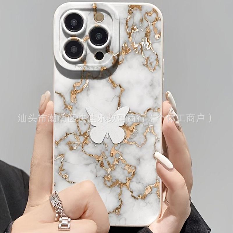 Мраморный узор подходит для чехлов для телефонов Apple 16/17 Pro Max, iPhone 15 Премиум 13 Полное покрытие 14 Мягкий 11/12