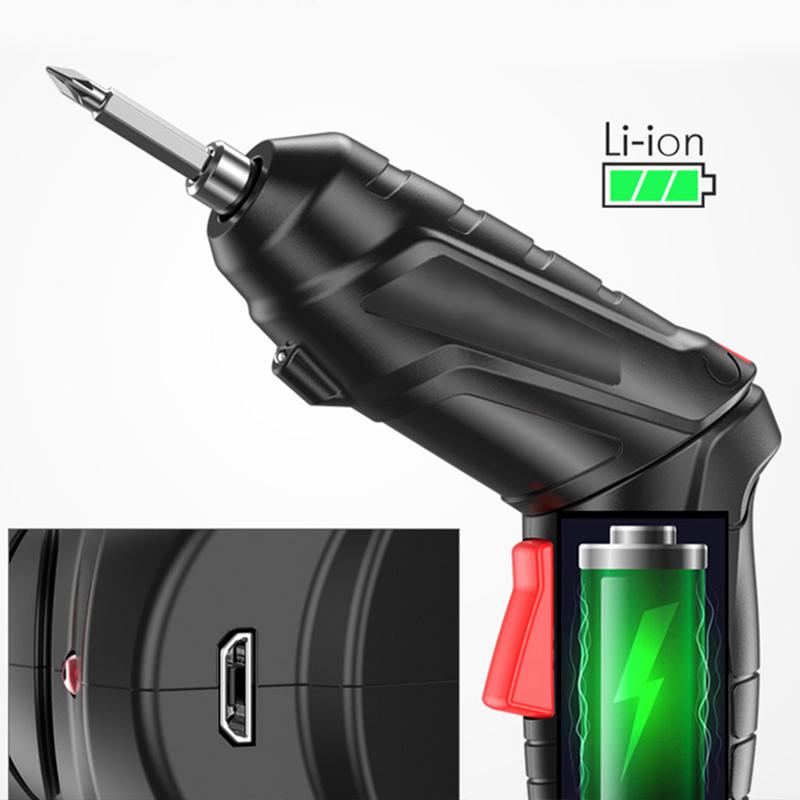 47pcs Electric Screwdriver Electric Screwdriver Set Rechargeable 3.6V Repair Tool Kit 180 Degree Rotating Screwdriver