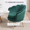 Vintage Design Armchair in Green Velvet Bedroom Armchair