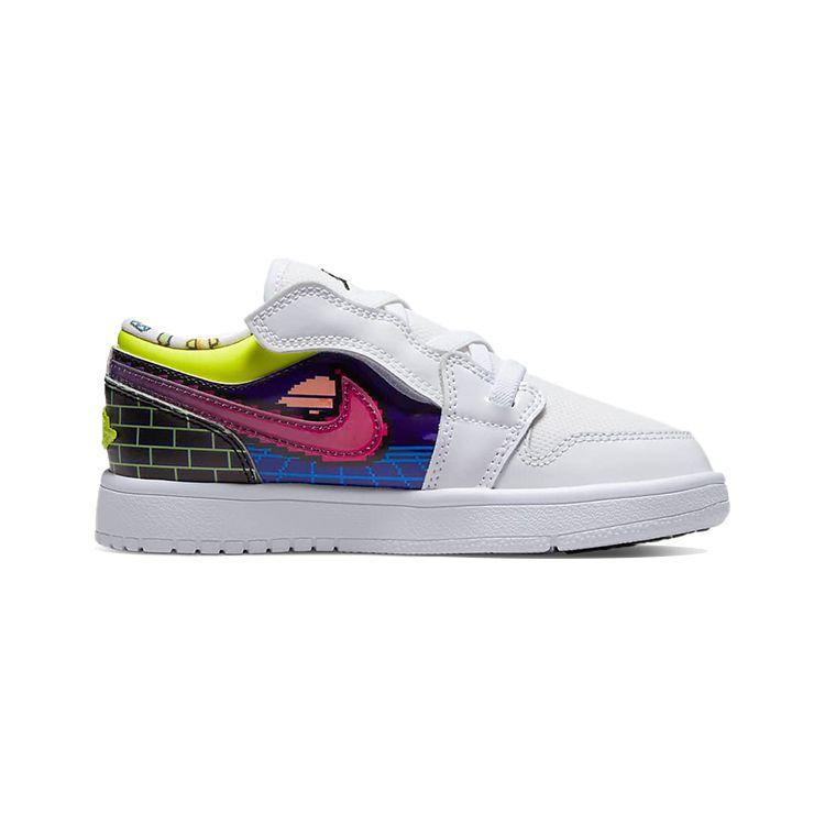 Детские кроссовки Air Jordan 1 Low ALT PS Old School Gaming White Black Lemon-Venom DM8970-114
