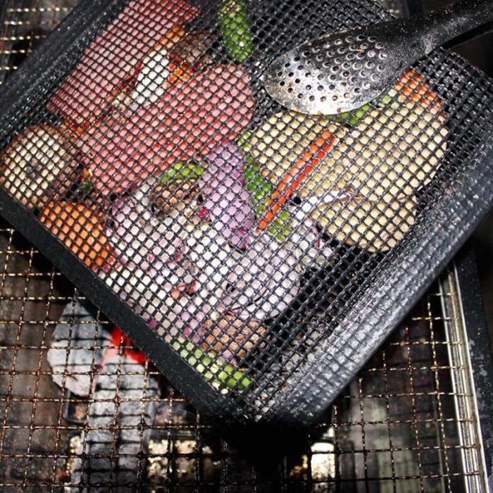 Sac de cuisson antiadhésif en maille réutilisable Barbecue fruits et légumes sac de stockage de viande Barbecue chaleur