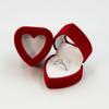 Fashionable Romance Flocking Heart Shaped Jewelry Presentation Case Convenient for Engagement Keepsakes Daily Use