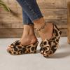 Vintage Style Leopard Print Platform Wedge Heels for Women Thick Sole Open Toe Sandals with Bow Detail, Black  Yellow Design, Comfortable Fabric Upper