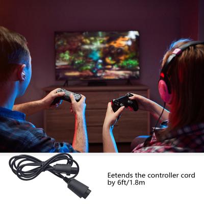 5,9 футов Удлинитель для игрового контроллера для N64 Гибкий провод Удлинительный шнур Игровой аксессуар Кабель-удлинитель для геймпада Черный