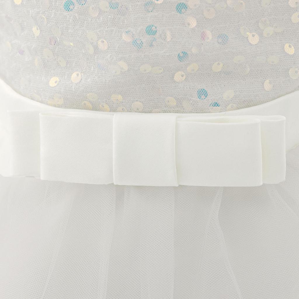 Новое платье принцессы с пышными рукавами из пайеток для младенцев и малышей с 3D аппликацией и сеткой.