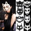 Animal Skeleton Half Mask Women Men Party Stage Show Mask Halloween Carnival Adult Cosplay White Black Wolf Tiger Skeleton Mask