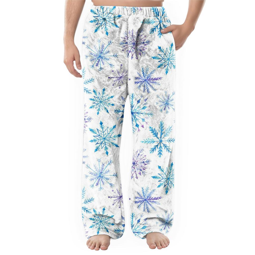 Мужские фланелевые повседневные брюки с карманом, Повседневные брюки с принтованным карманом, Домашние брюки для сна