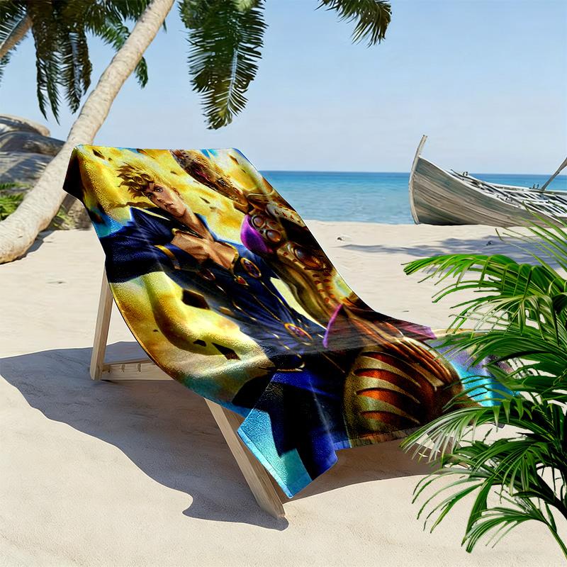 JoJo's Adventure: Vento Aureo beach towel Beach towel for vacation photos beach seaside swim quick-drying swim towel Fashion beach towel