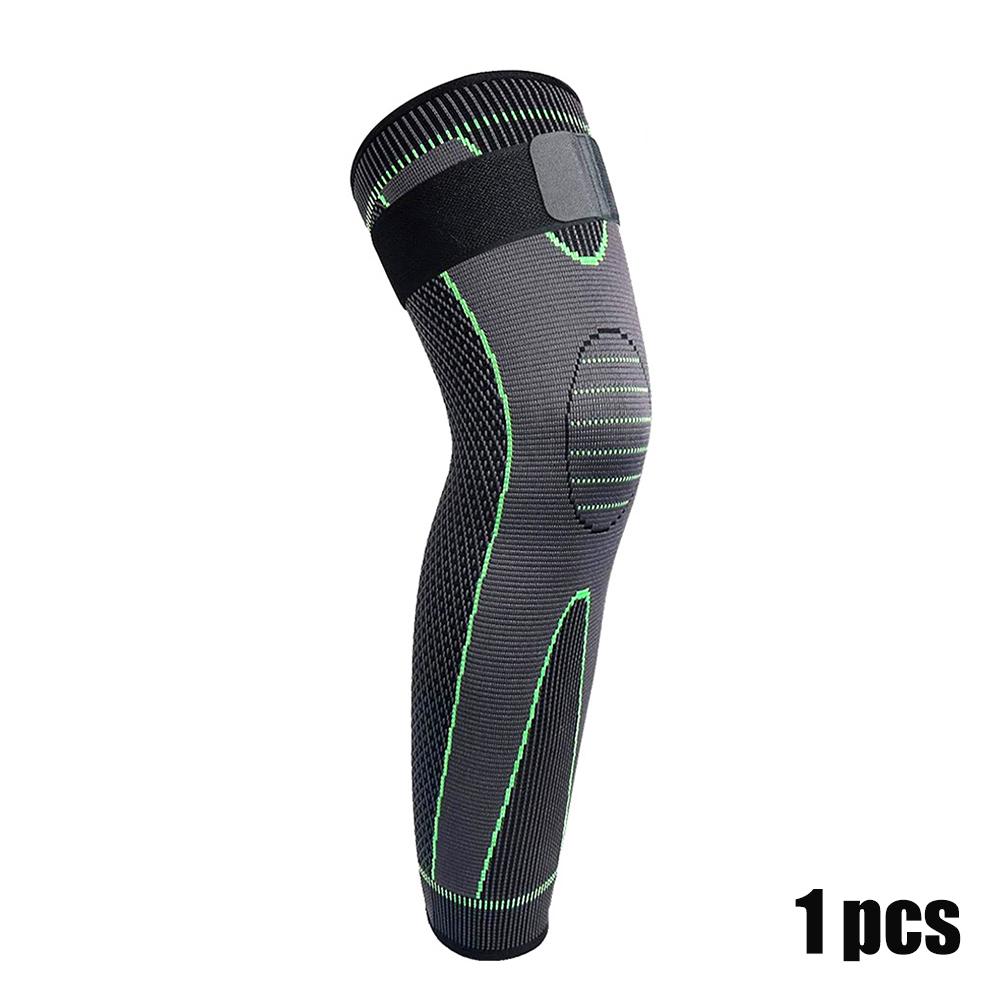 1pc Gym Sports Full Leg Compression Sleeves Knee Braces Support Protector Pads Weightlifting Arthritis Joint Pain Relief Muscle Tear