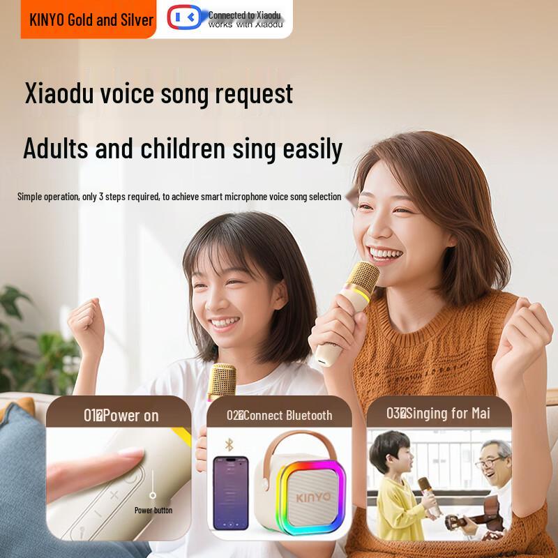 Kinyo Wireless KTV Microphone & Bluetooth Speaker System CN plug (adapter included)