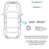 Right Rear Window Jack Plastic - Set of 2 for Renault Megane 1, Peugeot 206