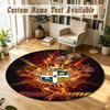 Round Rug Custom NameLuton Town Pattern Non Slip Carpet Home Floor Decor