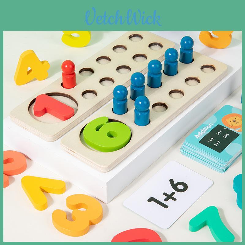 Wooden Number Learning Board For Children Math Operations And Color Recognition Development