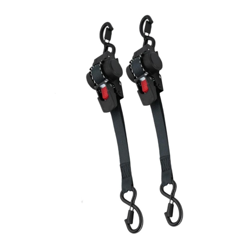 1pc/2pcs/4pcs Black Ratchet Tie Down Straps Automatic Telescopic Tensioner Maximum Length 3 Meters