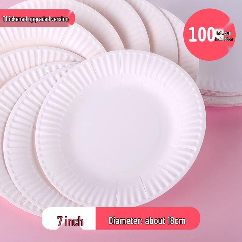 Толстые белые одноразовые бумажные тарелки-подносы для детского DIY-творчества