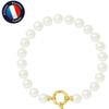 Bracelet - - Freshwater Cultured Pearls 7-8 Mm - Yellow Gold - AAA+ Quality - Certificate of Authenticity