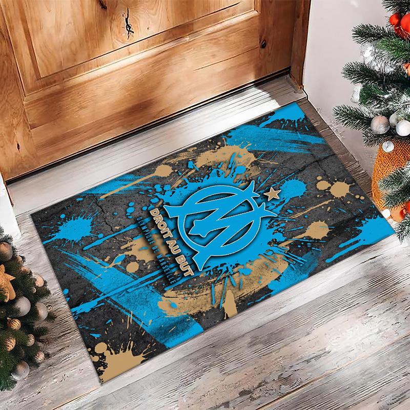 Olympique Lyonnais FC Soccer Football Pattern Soft Area Rug Non Slip Indoor Floor Carpet Sports Decor Mat for Bedroom