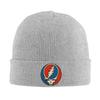Grateful Dead Skull Blue And Red Knit Hat  Beanie Hats Kpop Warm Soft Unisex Women Bonnet Hats Spring Graphic Retro Caps Gift