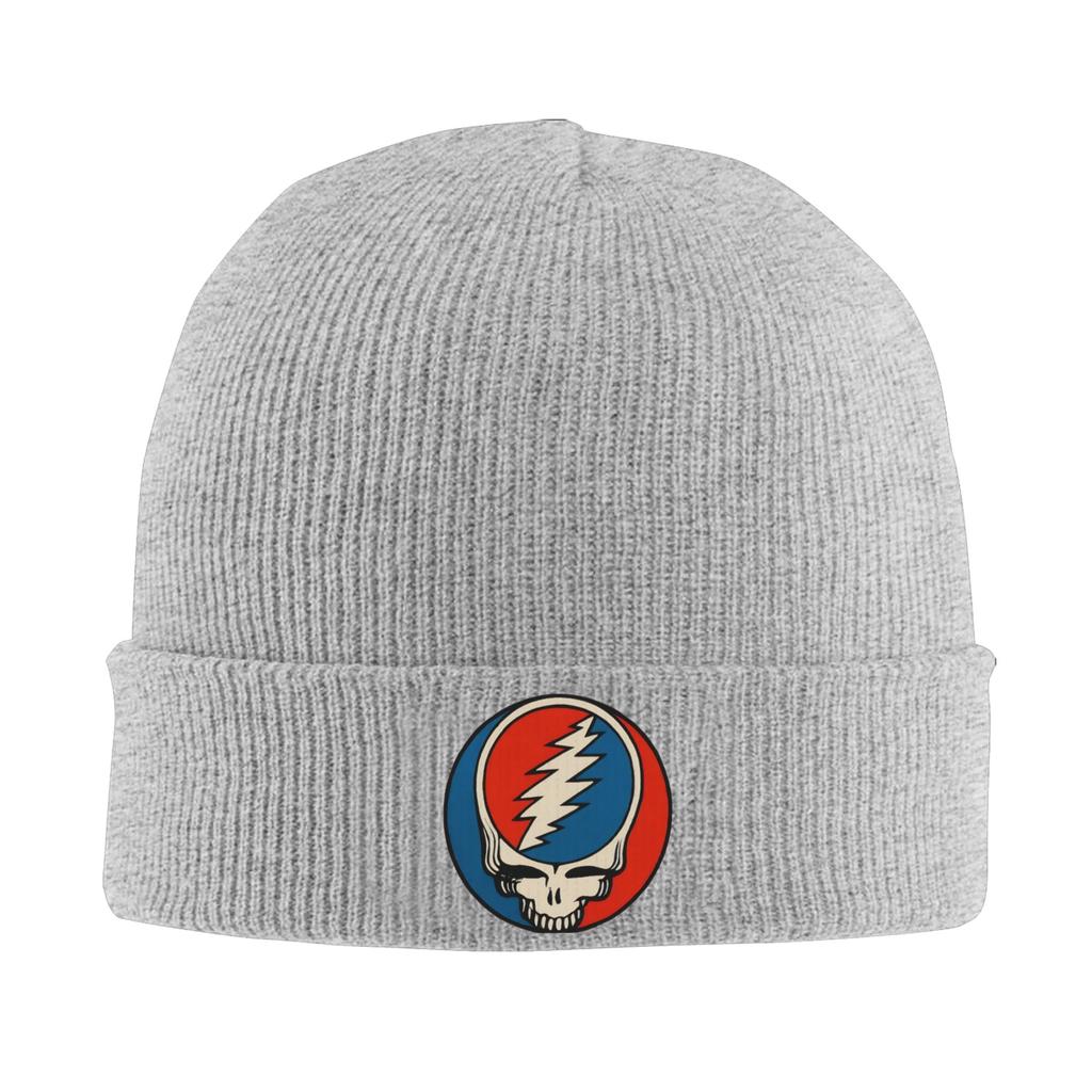 Grateful Dead Skull Blue And Red Knit Hat Beanie Hats Kpop Warm Soft Unisex Women Bonnet Hats Spring Graphic Retro Caps Gift