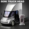 1:24 Tesla SEMI Truck Head Trailer Model Simulation Metal Alloy Die-cast Sound and Light Gift with Boys Collection Car Model Children's Toy