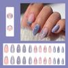 Blue Pink Long False Nails with Rhinestone Natural-looking Easy to Take on and Apply for Girlfriend Wife Women and Girl