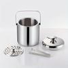 Ice Bucket with Tongs Double Wall Strainer Handle Home Bar Parties Chilling Beer Champagne Stainless Steel Cooler Buckets