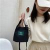 Модные мини-сумки из холста, повседневная и художественная женская сумка через плечо, простая однотонная сумка с пряжкой, маленькая сумка-ведро из ткани