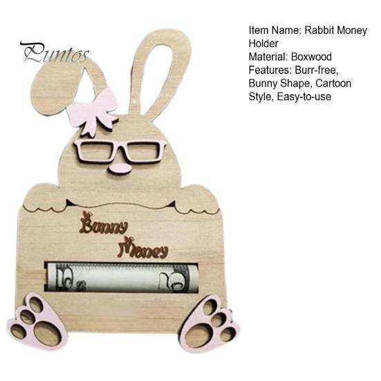 Easter Money Holder Wooden Rabbit Card Cash Holder Easter Bunny Gift Card Holder for Money Tree Table Centerpiece Decoration