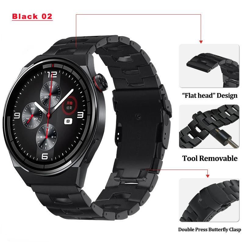 Металлический титановый ремешок для HUAWEI Watch GT 4 3 Pro 46 мм/GT3 GT 2 46 мм/GT2 Pro 22 мм Наручный ремешок Браслет Ремешок для часов Быстросъемное звено