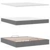 Ottoman Bed with Mattress Dark Grey 200x200 cm Fabric