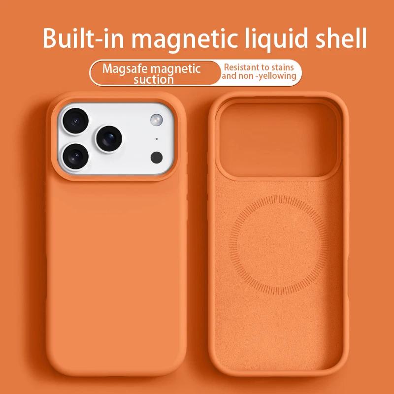 Magnetic Phone Case For iPhone 17 16 Pro Max Air Liquid Silicone Cases For iPhone17 16 Pro Max 17Pro Soft Bumper Cover