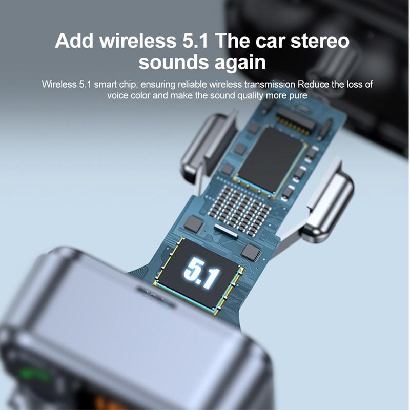 Car Wireless FM Transmitter Digital Display Car Kit PD 30W USB C Fast Charging AUX audio input Stereo Music Player Phone Adapter