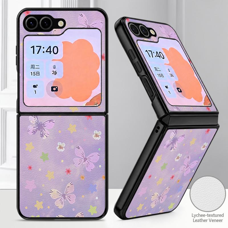 Роскошный чехол с принтом бабочек для Samsung Galaxy Z Fold 8 Ultra 7 6 5 Fold8 Fold7 Fold6 Роскошная кожаная накладка Жесткий чехол для складного телефона