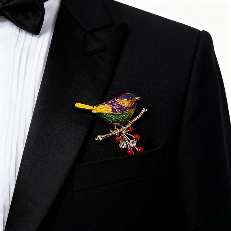 1 шт. Брошь Минималистичный аксессуар для одежды Гладкая эмаль Прочная Минималистичная Универсальная Птица Подходящая для повседневной носки 4x3,5 см