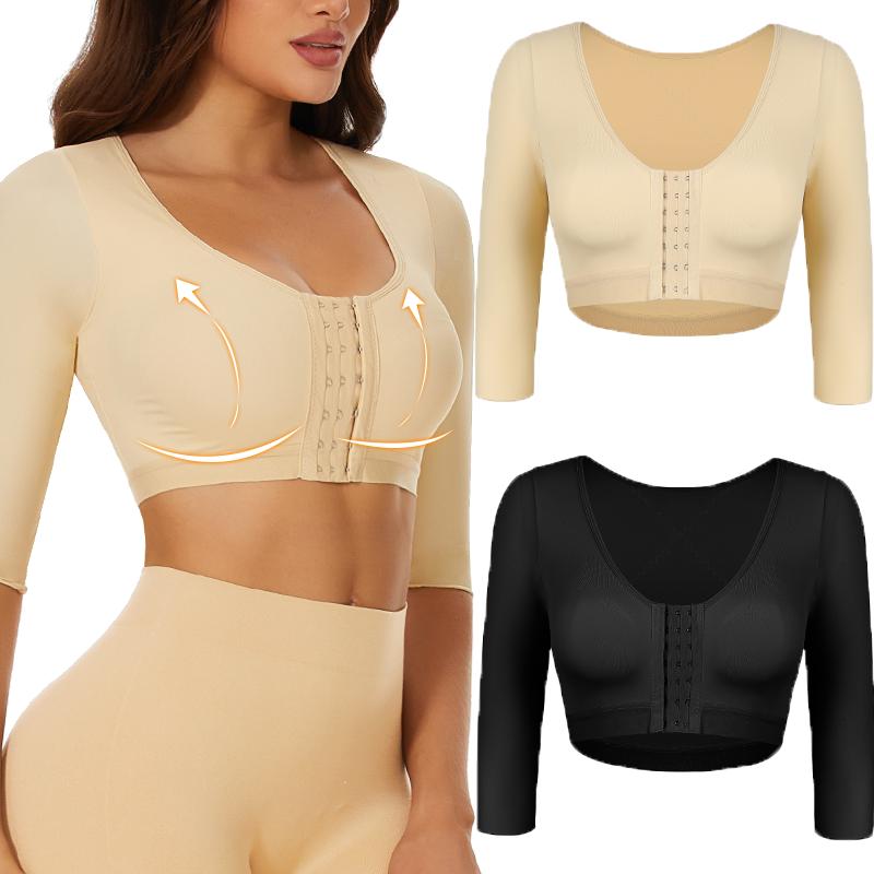 Breast Support Push Up Tops Upper Arm Shapers Compression Half Sleeves Women Arm Shapewear Humpback Posture Corrector Shoulder