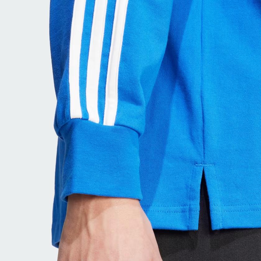 adidas Оригинальная рубашка-поло с длинным рукавом Adicolor Rugby Синяя IZ2463