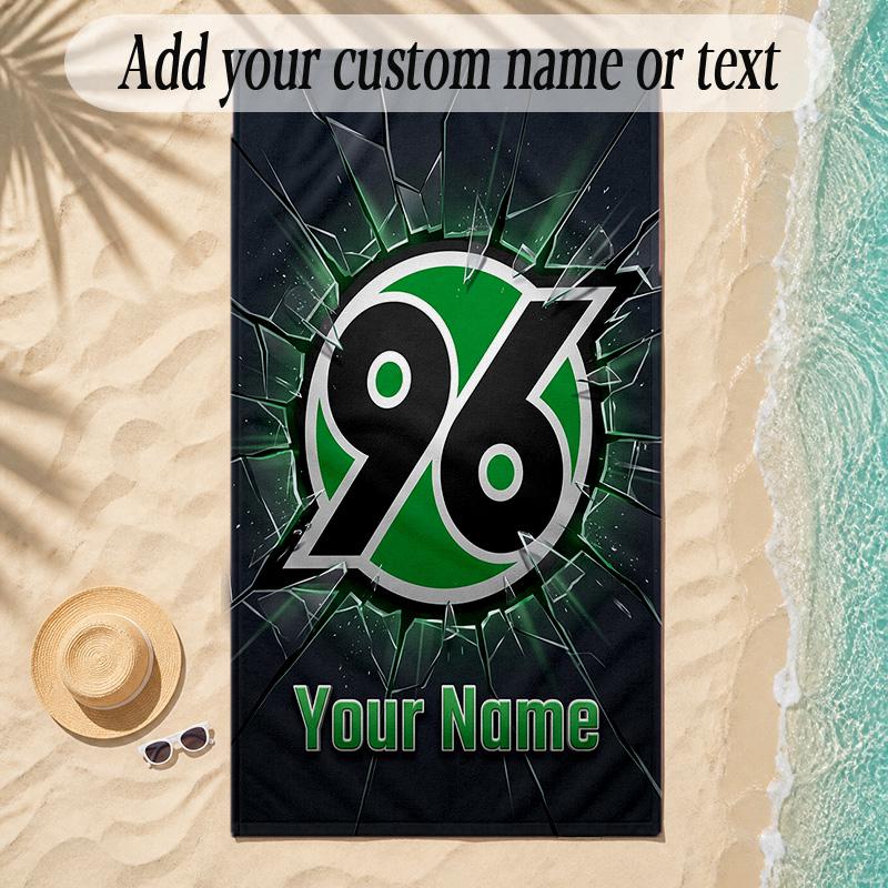 Beach TowelHannover 96 Custom Name Text Personalized Soft Towel for Beach Pool Indoor Home Decor Gift