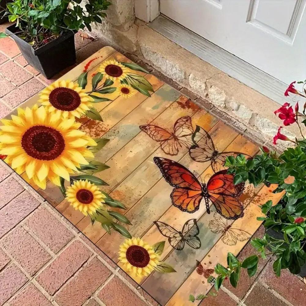 Welcome Sunflower Doormat, Gigi  Papa's House Print Rug for Grandparents Home Decor, Durable  Stylish