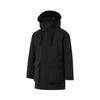 Li Ning Sports Trend Series Solid Color Hooded Zipper Cold Resistant Winter Outdoor Mid-Length Down Jacket Men Outerwear Black AYMU361-1