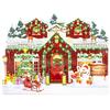 Christmas 3D Pop Up Greeting Card Flashing LED Lights Music Holiday Xmas Card Santa Snowman Reindeer Gift