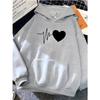 Hirsionsan Heart Print Women Sweatshirt Soft Casual Loose Vintage Female Hoodies 2023 Winter New Warm Fleece Student Tops Y2k