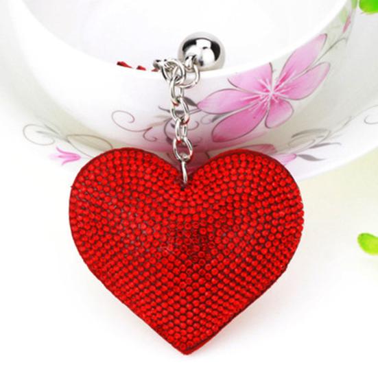 Искусственная кожа бархат сердце любовь кулон автомобильный брелок держатель сумка висит орнамент