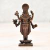 2.75-Inch Handmade Copper Dhanvantri Idol with Patina Antique Finish