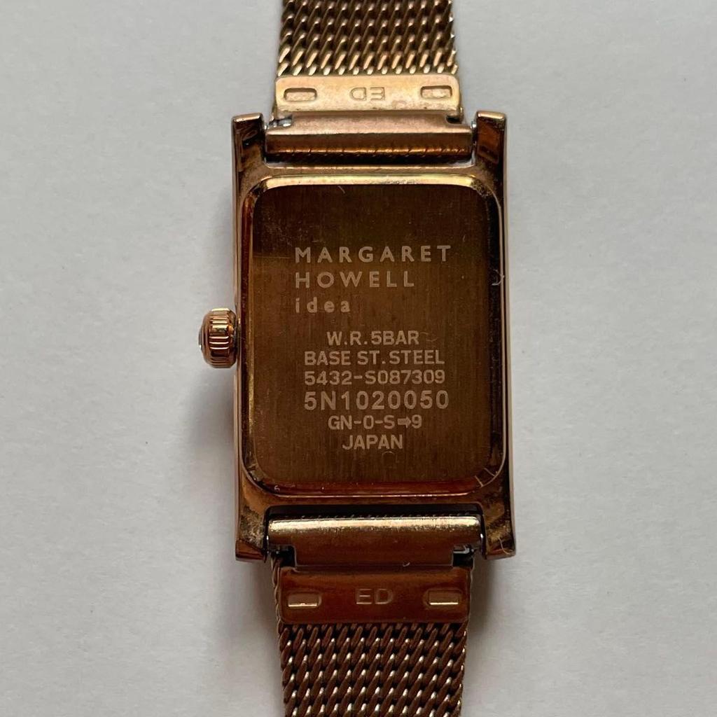 Б/у MARGARET HOWELL idea Margaret Howell Часы Квадратные Розовое Золото Сетчатый Ремешок