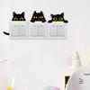 Cartoon Black Cat Switch Sticker Removable Self-adhesive Waterproof PVC Living Room Bathroom Light Switch Wall Socket Outlet