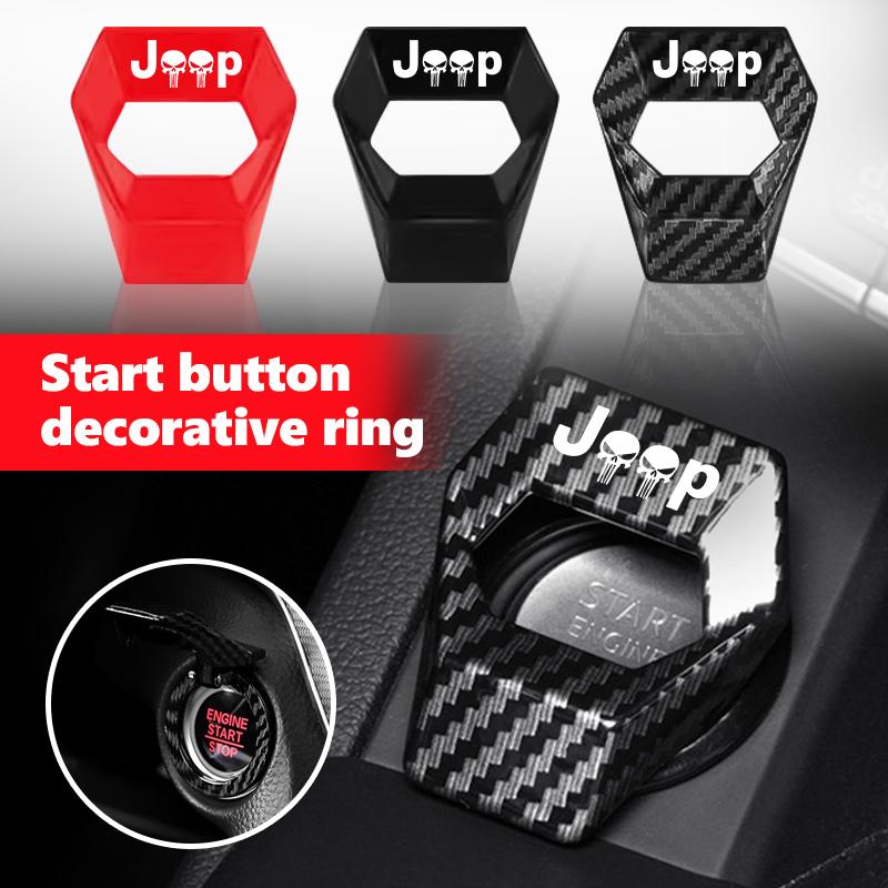 Car Engine Ignition Switch Cover One-button Start Accessories For Jeep Cherokee Patriot Liberty Wrangler JK JL Commander