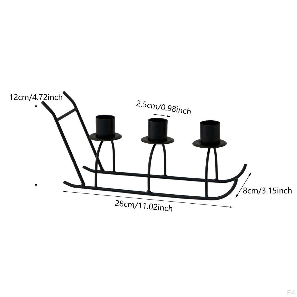 3 Arm Candelabra Candle Holder for Home And Events, Sled Shape Design