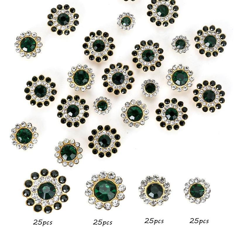 Размер двухслойный цветок смешанный 100 шт. красочный подсолнух дисковая дрель пряжка кристалл ручная швейная дрель DIY ювелирные аксессуары стразы пришиваем бусины