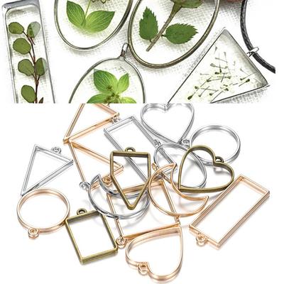 10 шт./лот, металлические геометрические полые рамки, рамки, рамки, формы, УФ-формы для эпоксидной смолы для изготовления ювелирных изделий своими руками, круглые подвески