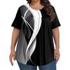 Women's Fashion Casual  Print Round Neck Short Sleeve Top Womens Plus Size Tops